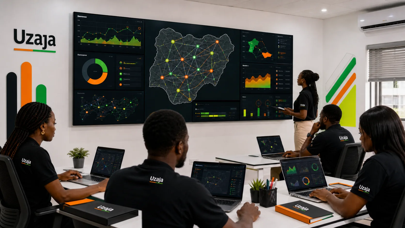 Uzaja logistics control center monitoring routes and delivery performance