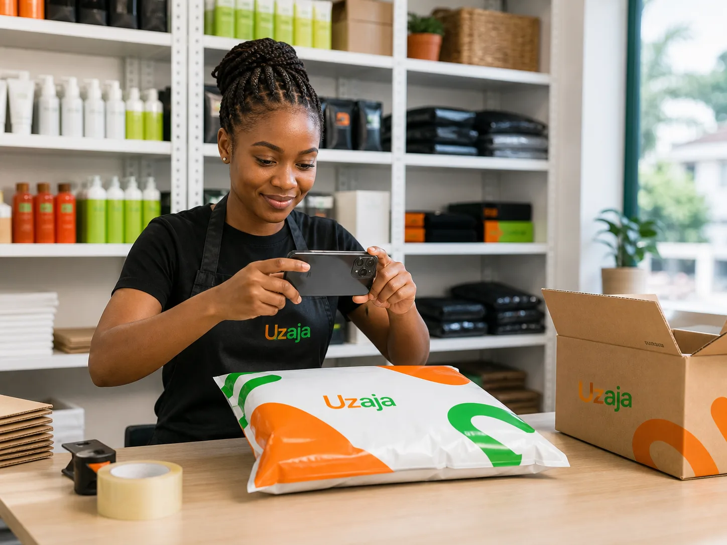 Uzaja seller photographing package proof before dispatch